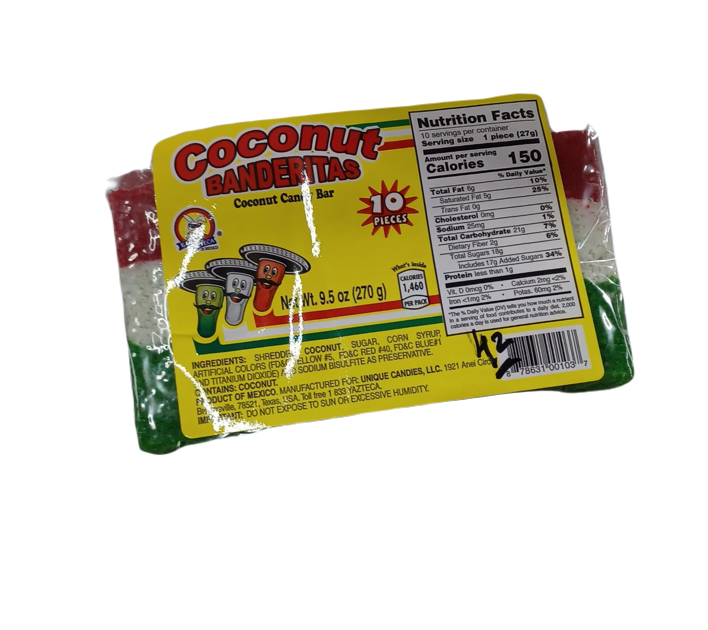 El Azteca Hard Banderitas Coconut 9.5oz/10ct