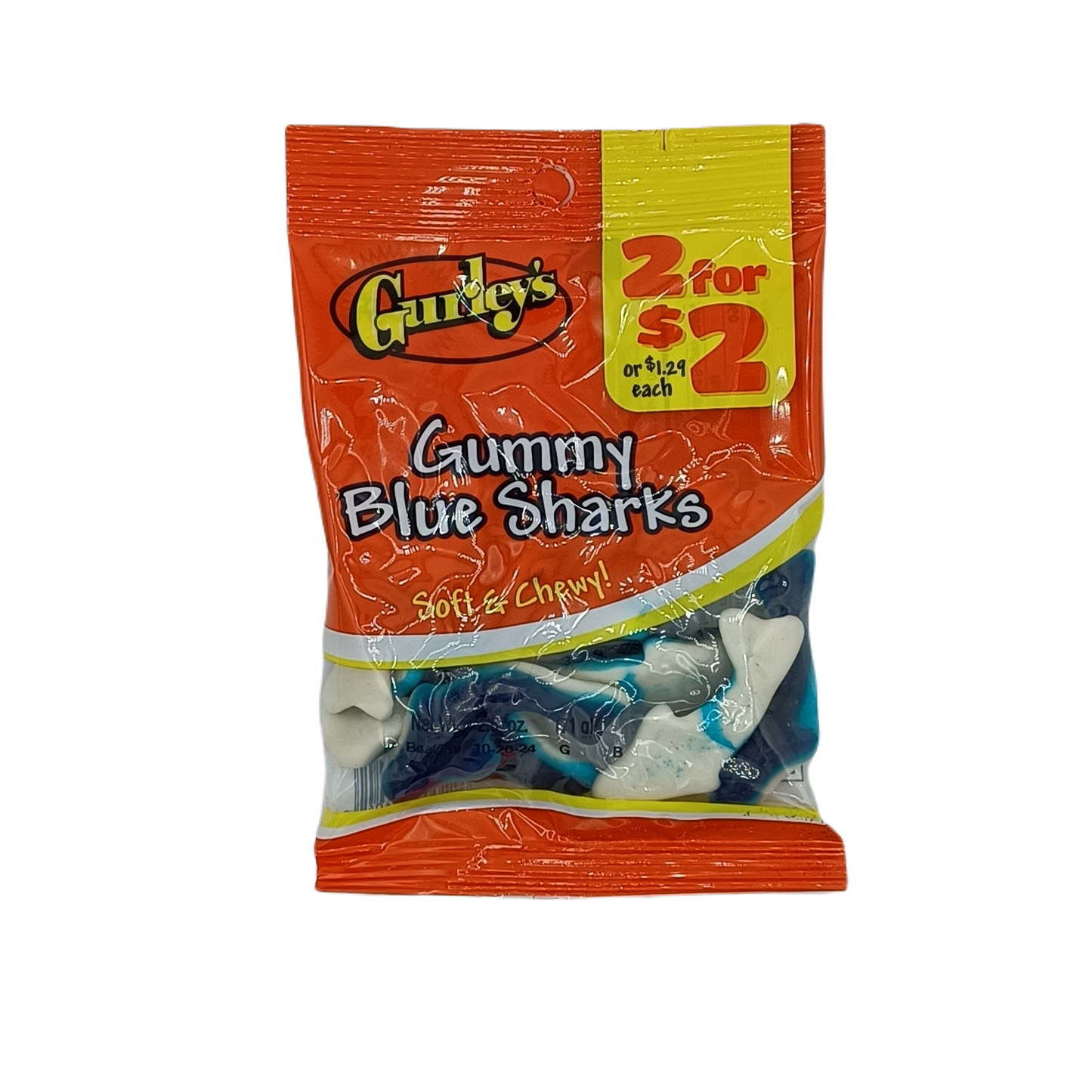 Gurleys Gummy Blue Sharks 2/$2 2.5z/12ct