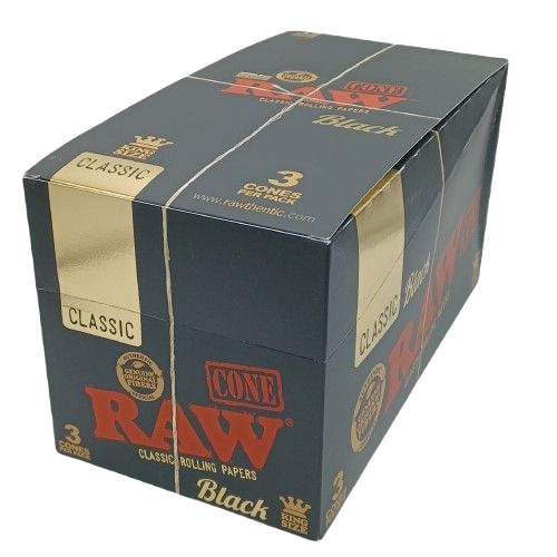 Raw Cone Black Classic King Size 3pk/32ct