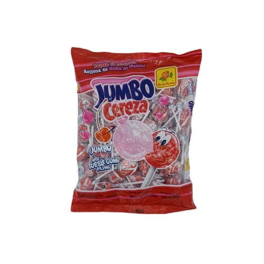 Delarosa Jumbo Cherry Lolipop Bubble Gum 50ct