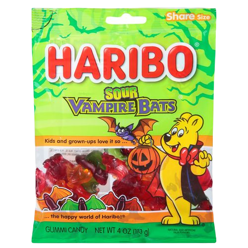 Haribo Sour Vampire Bats 4oz PEG