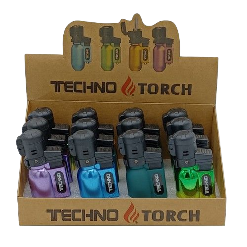 Techno Lighter Torch Flip Top 12ct NT93058