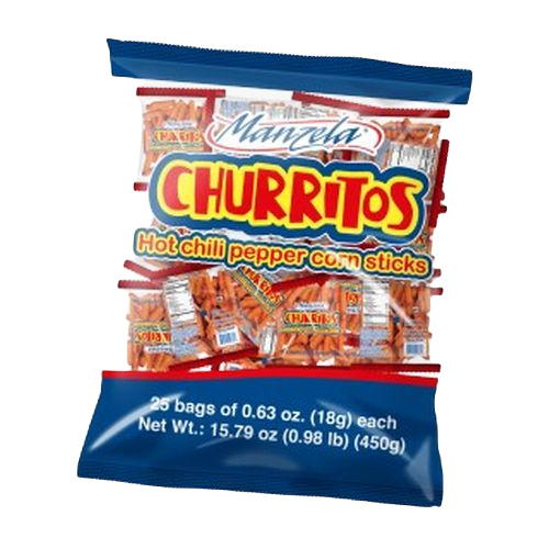 Manzela Churrito HotChili CornSticks .63oz/25ct