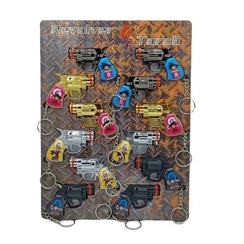 Techo Revolver Keychain Lighter 12ct