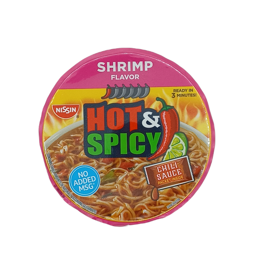 Nissin Ramen Bowl Hot & Spicy Shrimp 3.27z/6ct