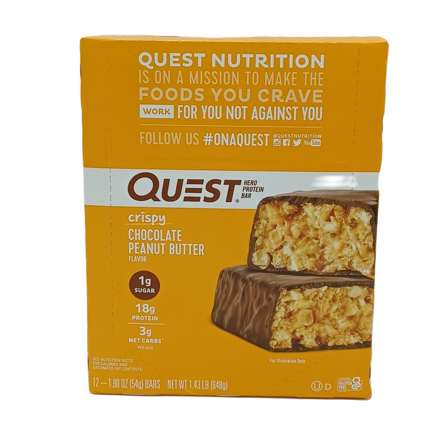 Quest Chocolate Pnt Butter Hero Protien 1.9oz/12ct