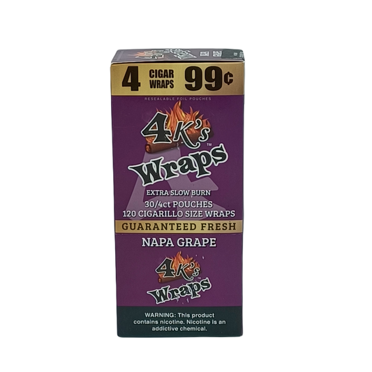 4K's Wraps Napa Grape 4/.99c 30/4pk