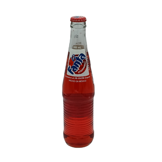 Mexican  Fanta Strawberry Glass 12oz/24ct