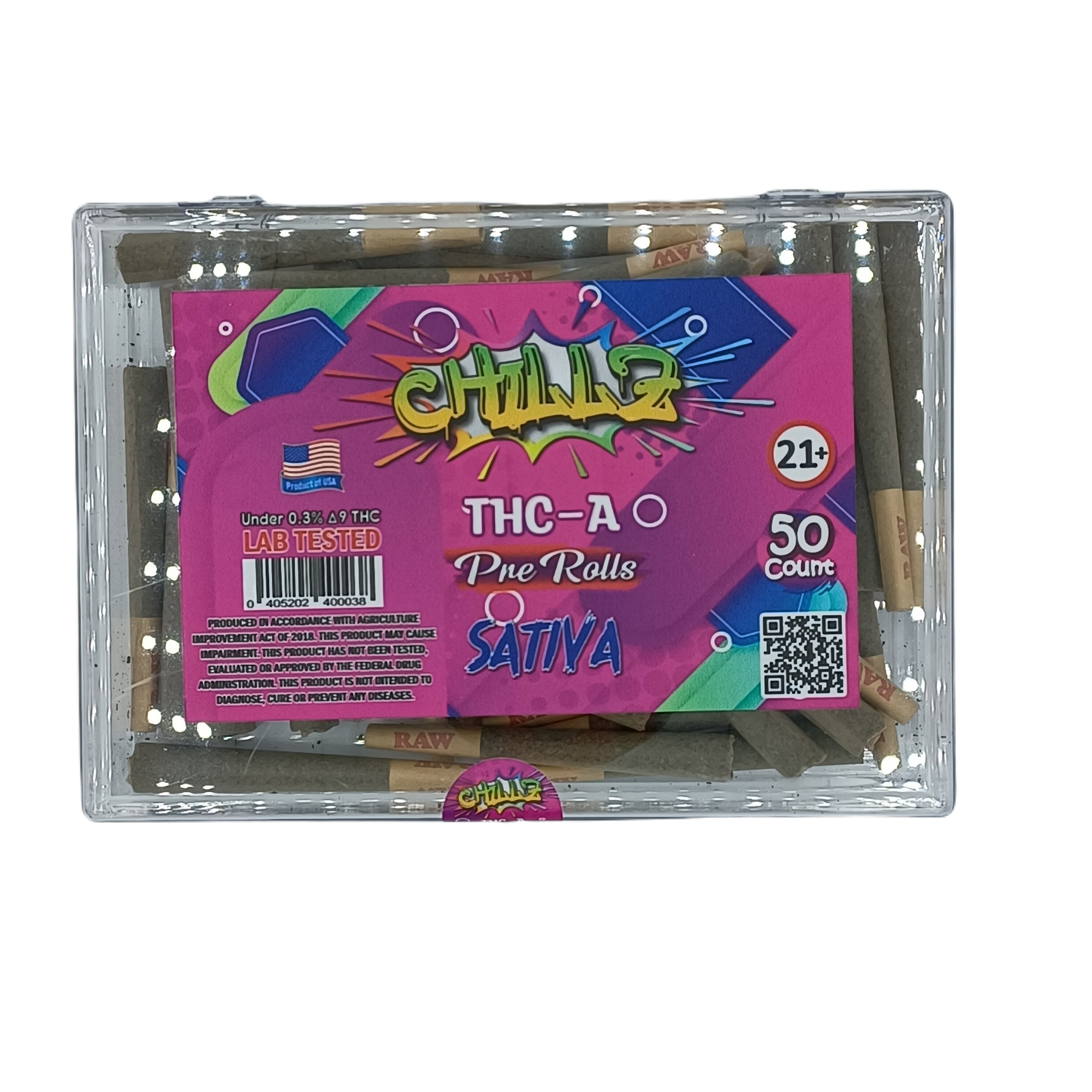 Chillz THC-A Pre Rolls Sativa 50ct