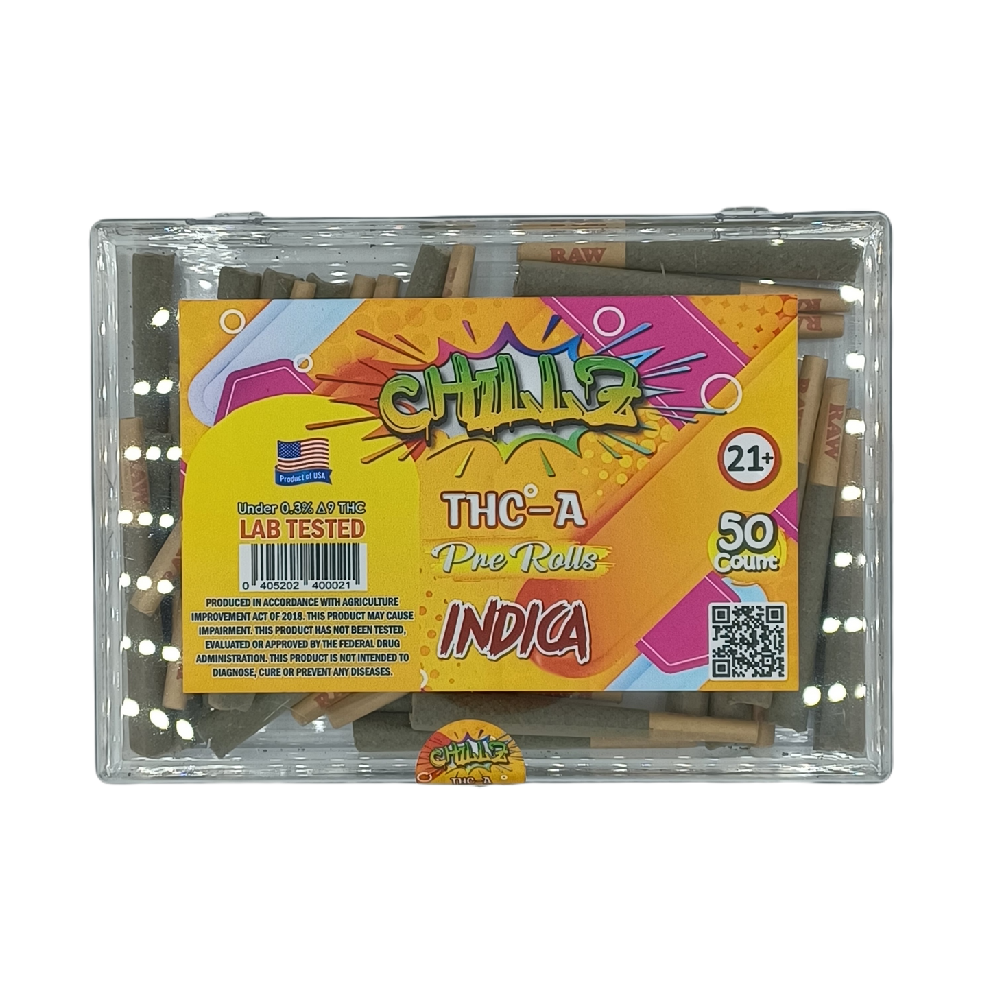 Chillz THC-A Pre Rolls Indica 50ct