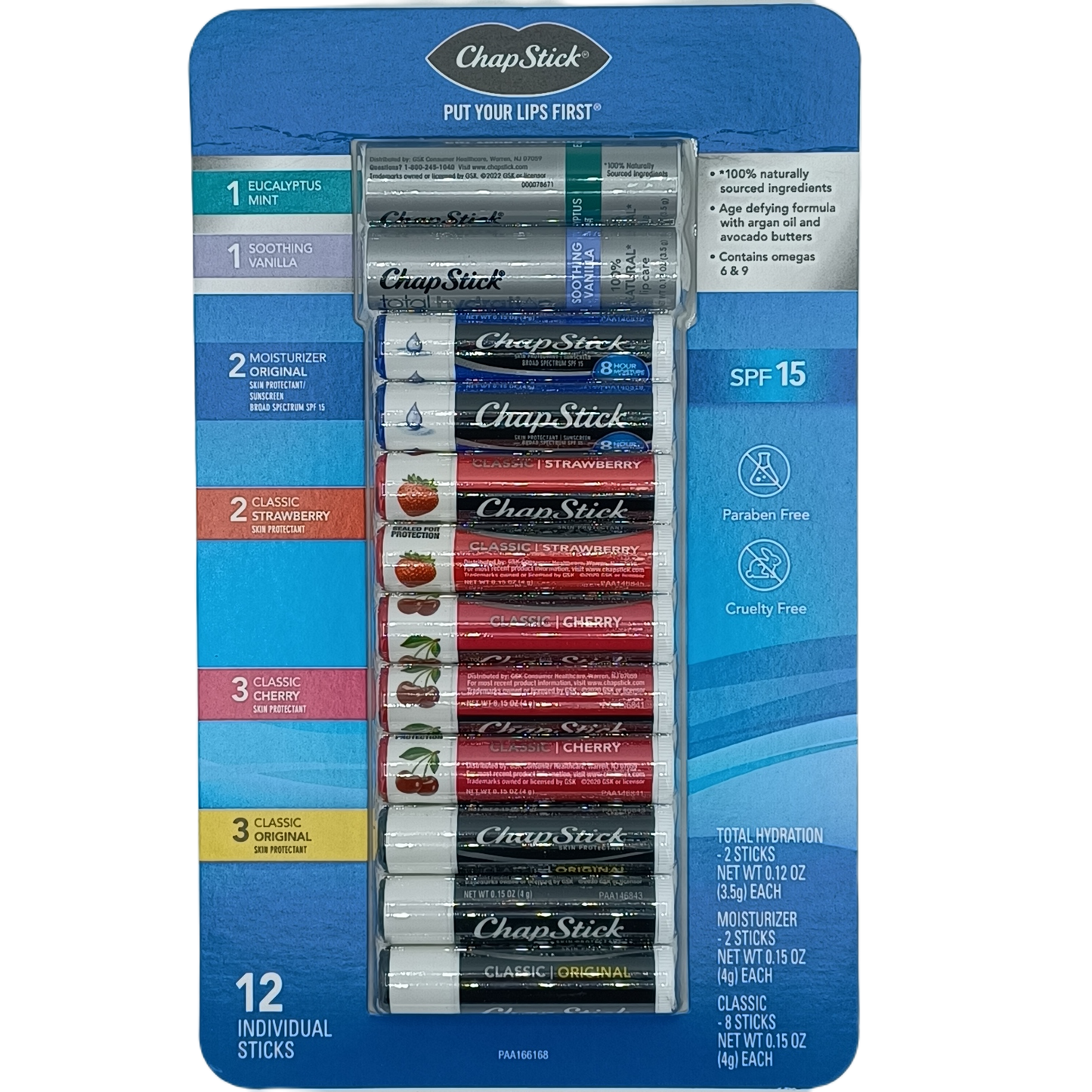 Chapstick Assorted Card 12ct