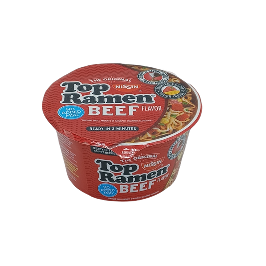 Nissin Top Bowl Beef 3.28z/6ct