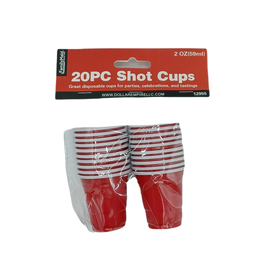 Family Maid Plastic Shot Cups Red 2oz/20ct