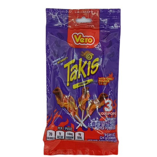 Vero Takis Chamoy Lollipops .84oz PEG